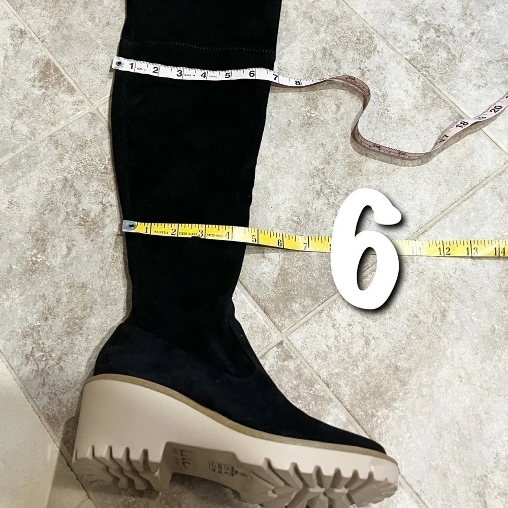 🆕 Nicole Miller Bass over the knee faux suede stretch tall black boots